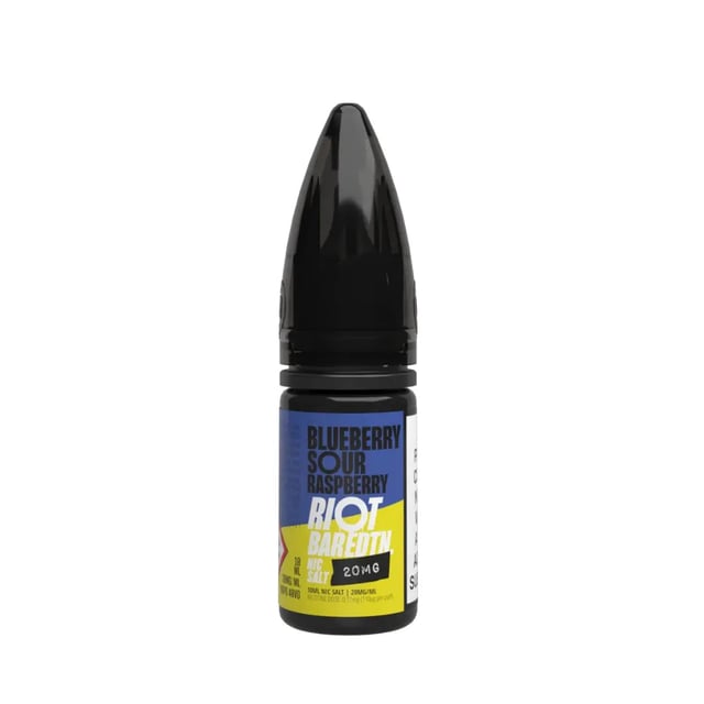Riot Squad Bar Edition Blueberry Sour Raspberry nic salt, 10ml bottle, 50/50 VG/PG, 10mg and 20mg strengths