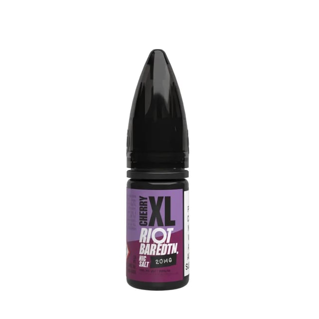 Riot Squad Bar Edition Cherry XL nic salt 10ml bottle, available in 10mg and 20mg strengths
