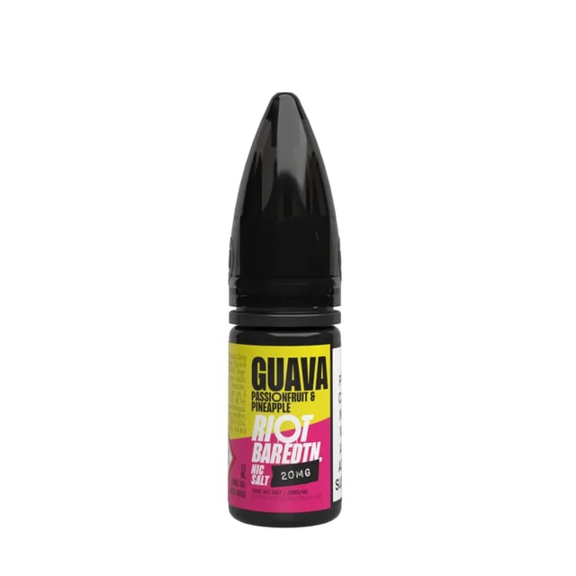 Riot Squad Bar Edition Guava Passionfruit & Pineapple nic salt 10ml bottle, 10mg and 20mg strengths