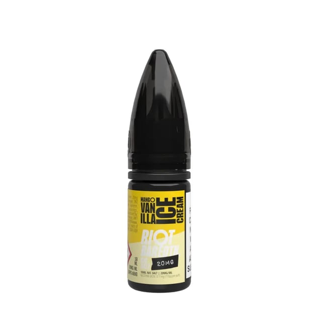 Riot Squad Bar Edition Mango Vanilla Ice Cream nic salt 10ml bottle, 50/50 VG/PG, 10mg and 20mg strengths