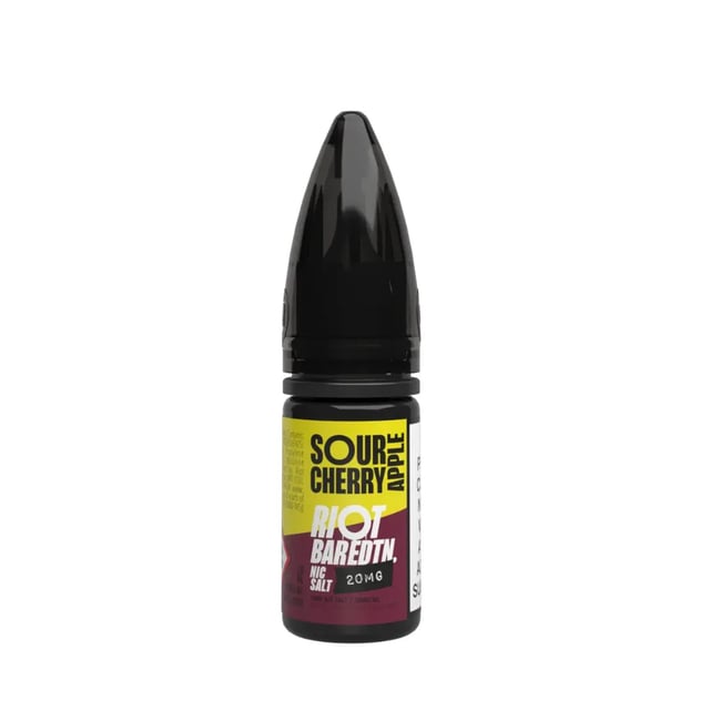 Riot Squad Bar Edition Sour Cherry Apple nic salt 10ml bottle, available in 10mg and 20mg
