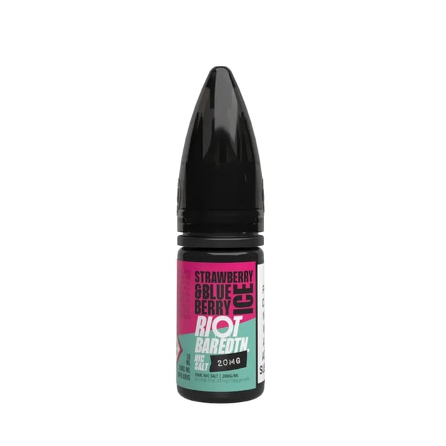 Riot Squad Bar Edition Strawberry & Blueberry Ice nic salt 10ml bottle, 50/50 VG/PG, 10mg and 20mg strengths