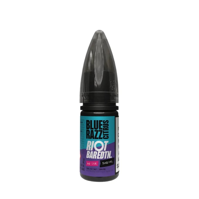 Riot Squad Bar Edition No Ice - Blue Razz Citrus nic salt, 10ml bottle, 10mg and 20mg strengths