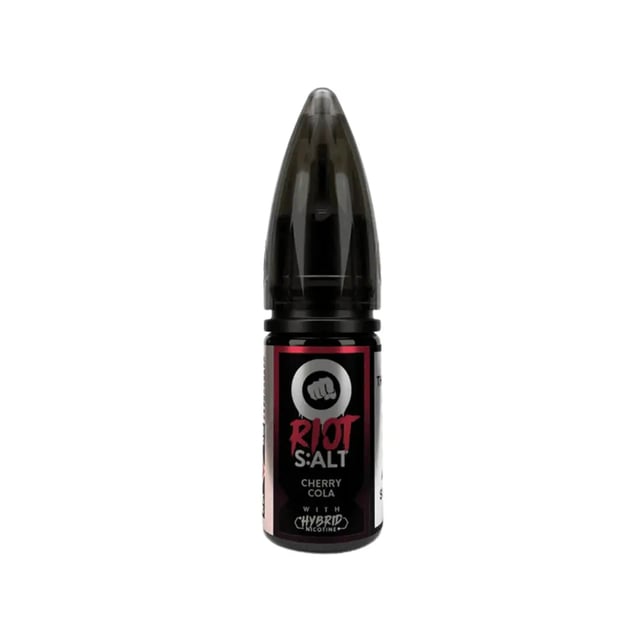 Riot Squad Cherry Cola Nic Salt 10ml e-liquid bottle, 50/50 VG/PG, 10mg and 20mg nicotine strengths