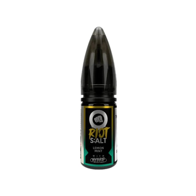 Riot Squad Lemon Mint nic salt 10ml e-liquid bottle, 50/50 VG/PG, in 10mg and 20mg nicotine strengths
