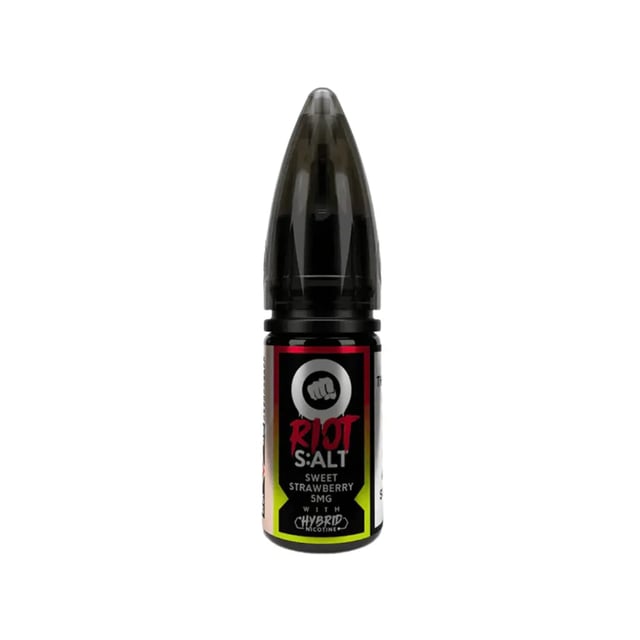 Riot Squad Sweet Strawberry nic salt 10ml e-liquid bottle, available in 10mg and 20mg strengths