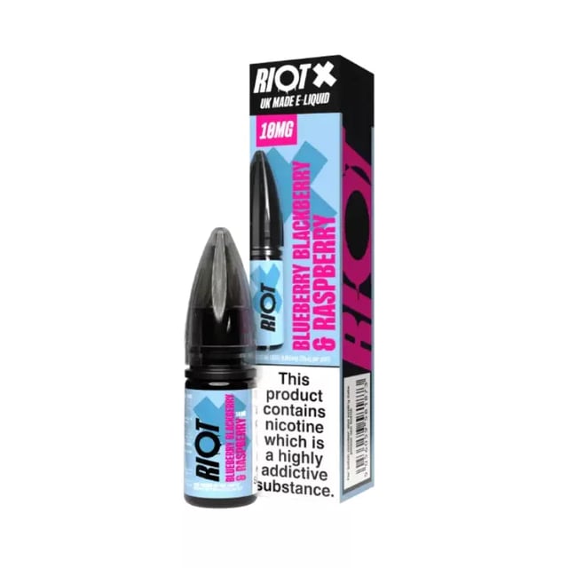 Riot X Blueberry Blackberry & Raspberry nic salt 10ml bottle, 50/50 VG/PG, 10mg and 20mg strengths