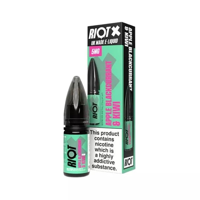 Riot X Apple Blackcurrant & Kiwi nic salt 10ml bottle, 50/50 VG/PG, 10mg and 20mg strengths