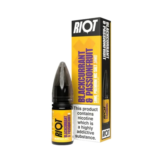 Riot X Blackcurrant & Passionfruit nic salt 10ml bottle, 50/50 VG/PG, 10mg and 20mg strengths