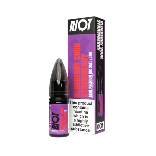 Riot X Blueberry Sour Strawberry nic salt 10ml bottle, 50/50 VG/PG, 10mg and 20mg strengths