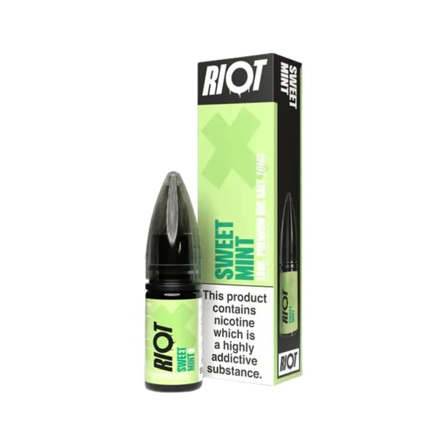 Riot X Sweet Mint nic salt e-liquid, 10ml bottle, 50/50 VG/PG, 10mg and 20mg strengths