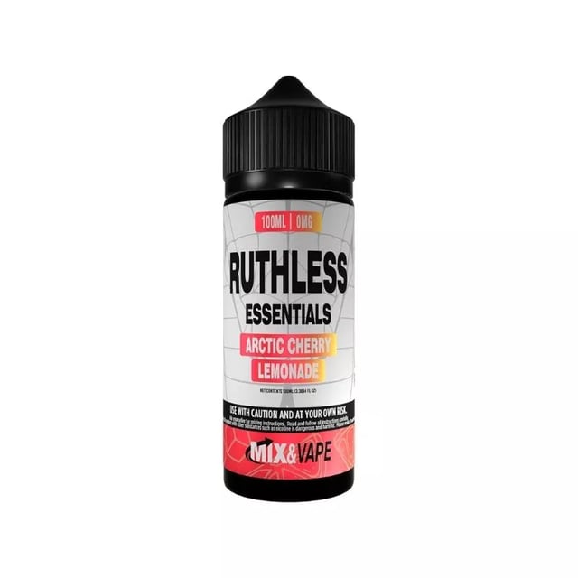 Ruthless Essentials Arctic Cherry Lemonade 100ml nicotine free shortfill e-liquid bottle