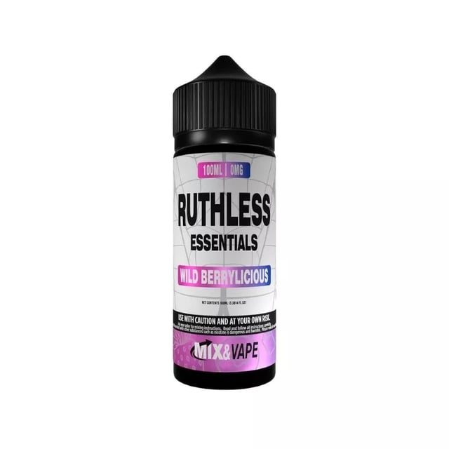 Ruthless Essentials Wild Berrylicious 100ml nicotine free shortfill e-liquid bottle