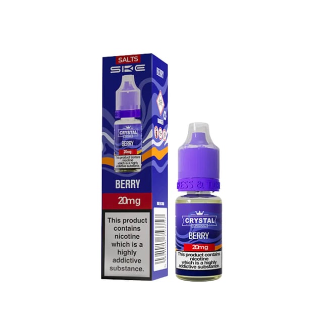 SKE Crystal Berry nic salt e-liquid, 10ml bottle, 10mg and 20mg strength, for pod kit vaping