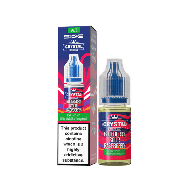 SKE Crystal Blueberry Sour Raspberry 10ml nic salt e-liquid, 50/50 VG/PG, 10mg and 20mg strengths