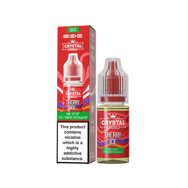 SKE Crystal Cherry Ice nic salt e-liquid, 10ml bottle, 10mg and 20mg strengths