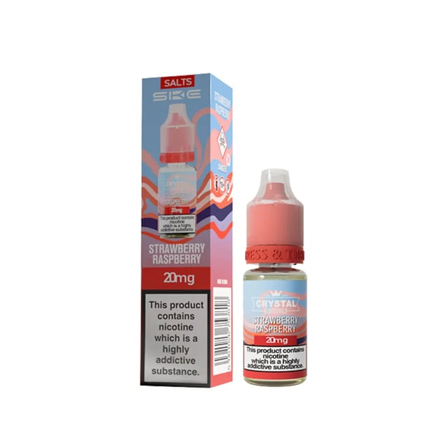 SKE Crystal Strawberry Raspberry nic salt e-liquid, 10ml bottle, 10mg and 20mg strengths