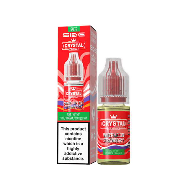 SKE Crystal Watermelon Strawberry nic salt e-liquid, 10ml bottle, 10mg and 20mg strengths