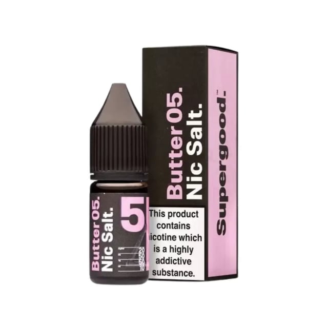 Supergood Butter 05 nic salt e-liquid, 10ml bottle, marshmallow vanilla custard cinnamon flavour, 10mg and 20mg