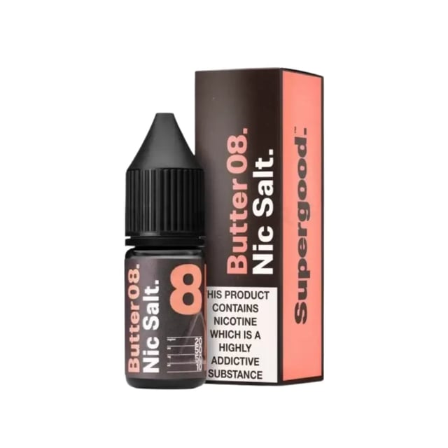 Supergood Butter 08 nic salt e-liquid, 10ml bottle, 50/50 VG/PG, 10mg and 20mg strengths