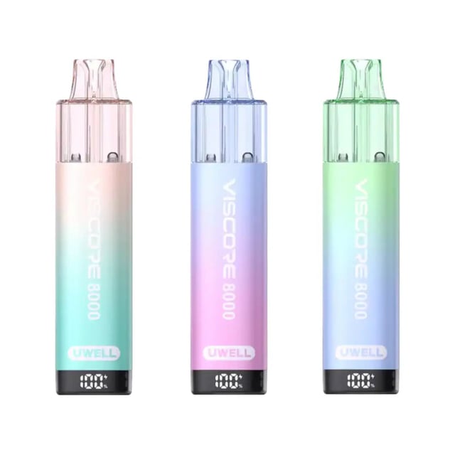Uwell Viscore 8000 prefilled pod kit vape device shown against a plain white background