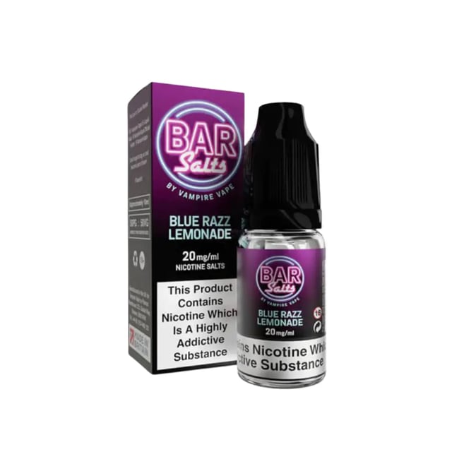 Vampire Vape Blue Razz Lemonade Bar Salt 10ml nic salt e-liquid bottle, available in 10mg and 20mg