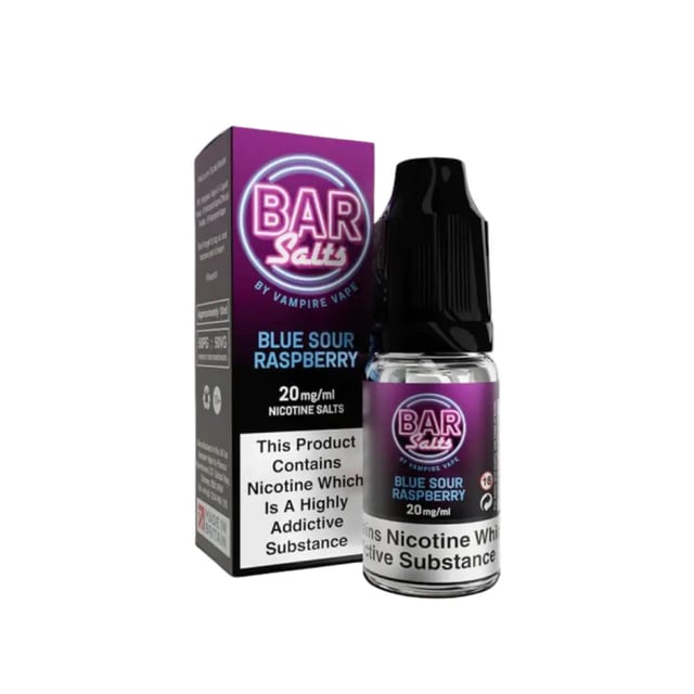 Vampire Vape Blue Sour Raspberry Bar Salt nic salt e-liquid, 10ml bottle, 10mg and 20mg strengths