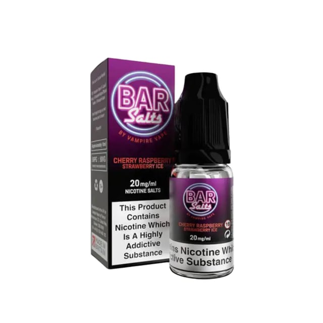 Vampire Vape Cherry Raspberry Strawberry Ice Bar Salt, 10ml nic salt e-liquid, 10mg and 20mg strengths