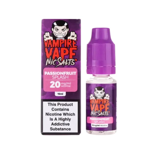 Vampire Vape Koncept Tropical Passionfruit Splash 10ml nic salt bottle, 10mg and 20mg strengths