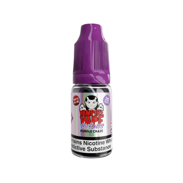Vampire Vape Purple Craze Ice nic salt 10ml e-liquid bottle, available in 10mg and 20mg strengths