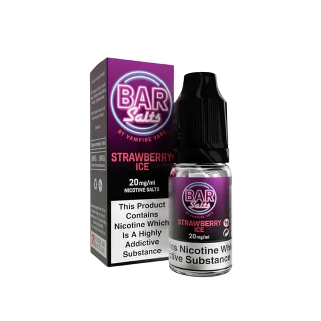 Vampire Vape Strawberry Ice Bar Salt nic salt e-liquid 10ml bottle, available in 10mg and 20mg strengths