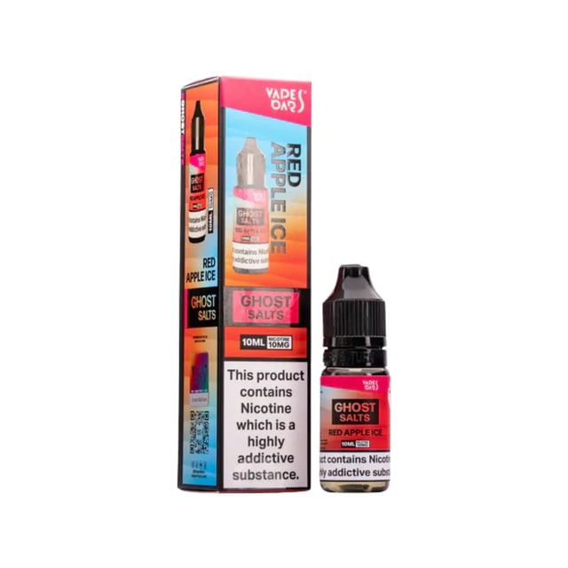 Ghost Vapes Bars Red Apple Ice nic salt e-liquid, 10ml bottle, 10mg and 20mg strengths