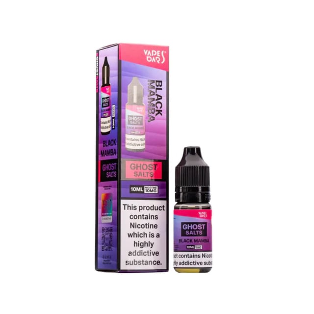Ghost Black Mamba nic salt e-liquid 10ml bottle, berry passion fruit mint flavour, 10mg and 20mg strengths