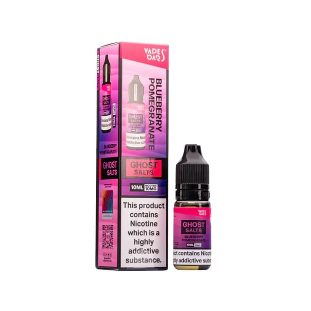 Vapes Bars Ghost Blueberry Pomegranate nic salt e-liquid, 10ml bottle, 10mg and 20mg strengths