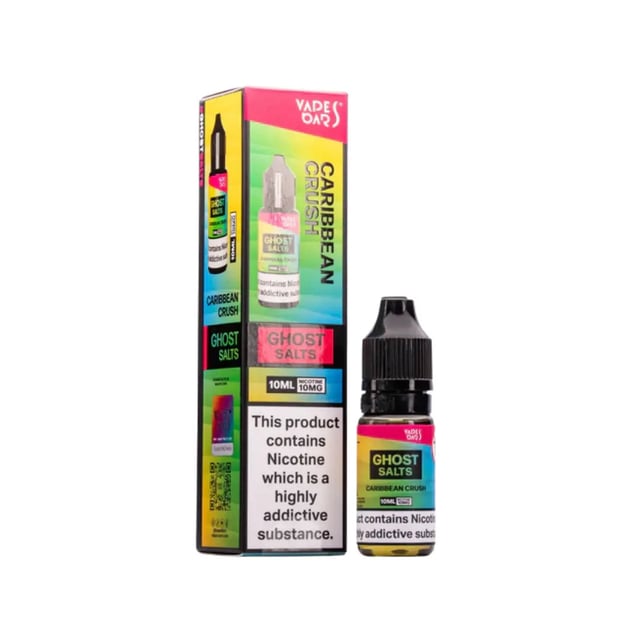 Vapes Bars Ghost Caribbean Crush nic salt e-liquid, 10ml bottle, available in 10mg and 20mg strengths