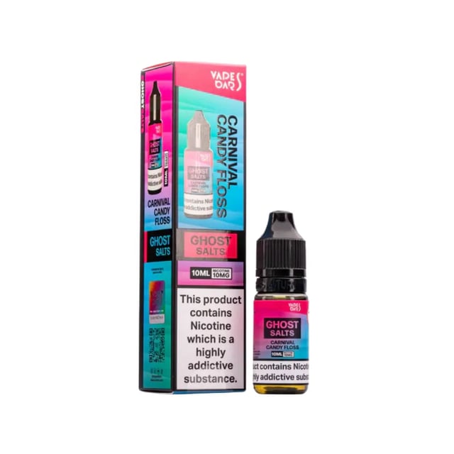Ghost Nic Salt Carnival Candy Floss 10ml e-liquid bottle, 10mg and 20mg strengths