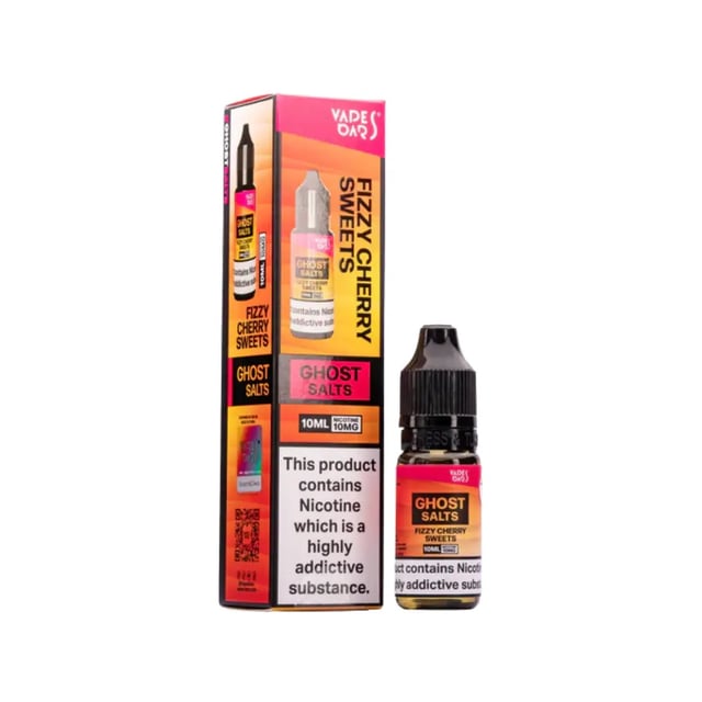 Vapes Bars Ghost Fizzy Cherry Sweets nic salt e-liquid, 10ml bottle, 10mg and 20mg strengths