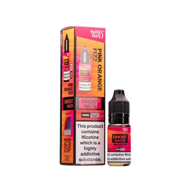 Ghost Pink Orange Fizz nic salt e-liquid, 10ml bottle, 50/50 VG/PG, 10mg and 20mg strengths