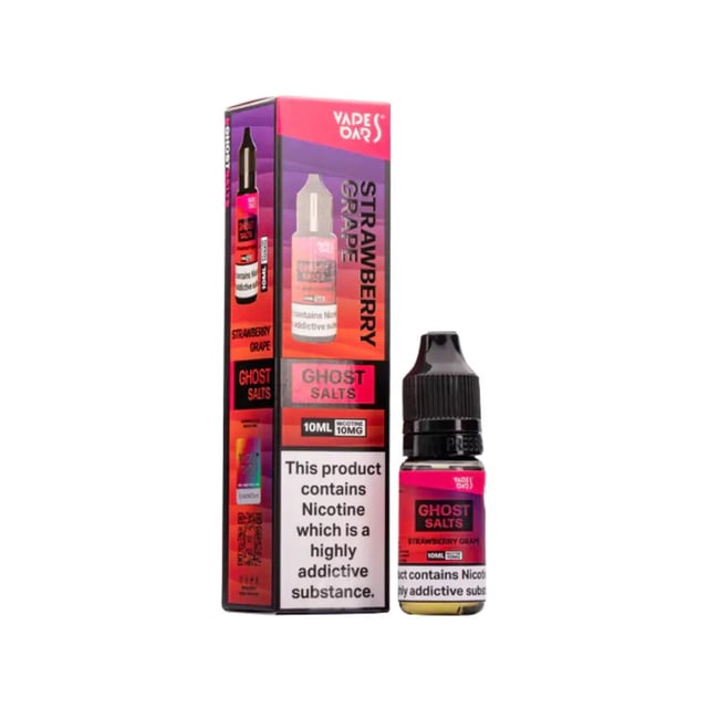 Ghost Vapes Bars Strawberry Grape nic salt e-liquid, 10ml bottle, 50/50 VG/PG, 10mg and 20mg strengths