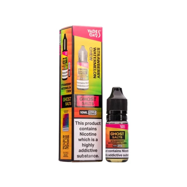 Vapes Bars Ghost Strawberry Watermelon Chew nic salt e-liquid, 10ml bottle in 10mg and 20mg strengths