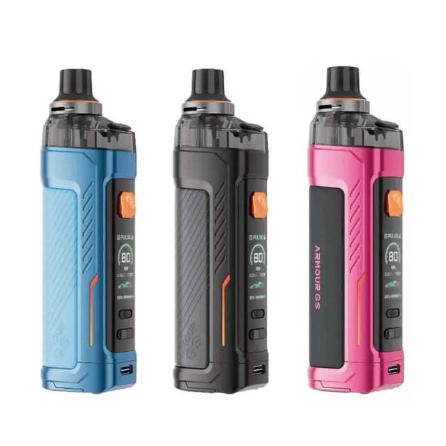 Vaporesso Armour GS refillable pod kit vape device shown in one of its six colour finishes