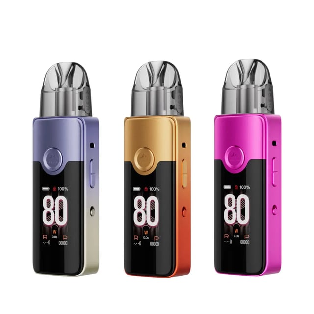 VooPoo Vinci E80 refillable pod vape kit shown in aluminium alloy finish with colour display