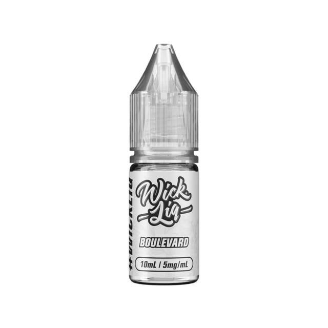 Wick Liq Boulevard nic salt e-liquid 10ml bottle, fruit punch and loganberry flavour, 5mg 10mg and 20mg strengths
