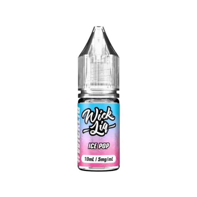 Wick Liq Ice Pop nic salt e-liquid 10ml bottle, fruit ice lolly and menthol flavour, 5mg 10mg 20mg