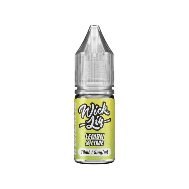 Wick Liq Lemon & Lime nic salt e-liquid 10ml bottle, available in 5mg, 10mg and 20mg strengths