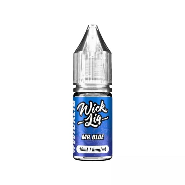 Wick Liq Mr Blue nic salt e-liquid, 10ml bottle, 50/50 VG/PG, available in 5mg, 10mg and 20mg
