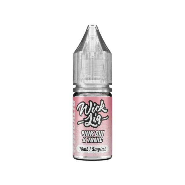 Wick Liq Pink Gin & Tonic nic salt e-liquid, 10ml bottle, 5mg 10mg 20mg strengths, 50/50 VG/PG