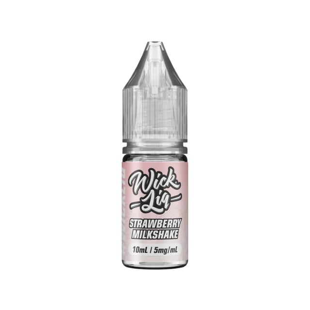 Wick Liq Strawberry Milkshake nic salt e-liquid, 10ml bottle, available in 5mg, 10mg and 20mg strengths