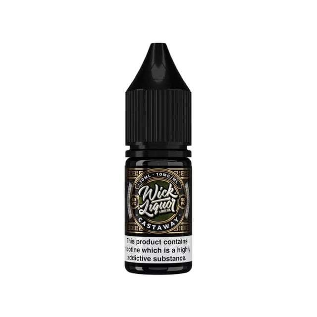 Wick Liquor Castaway Shattered nic salt e-liquid, 10ml bottle, 10mg and 20mg strengths