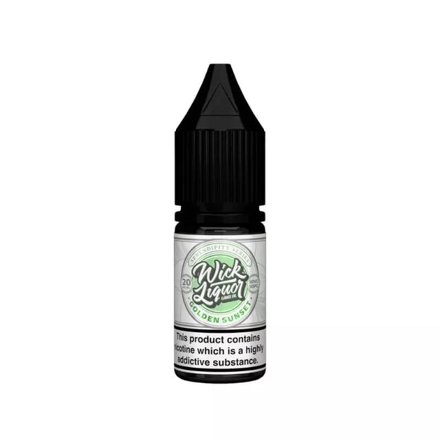 Wick Liquor Serendipity Golden Sunset nic salt 10ml bottle, apple and caramel flavour, 10mg and 20mg strengths